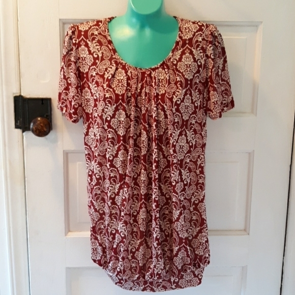 Messick red cream tunic large - Picture 1 of 2